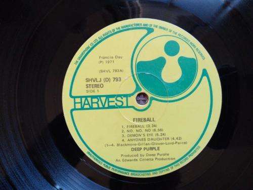 Deep Purple - Fireball - Vinyl LP record - Harvest records - 1971 - VG