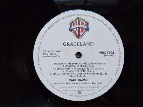 Paul Simon - Graceland - Vinyl LP record - Warner Bros - 1986 - EX