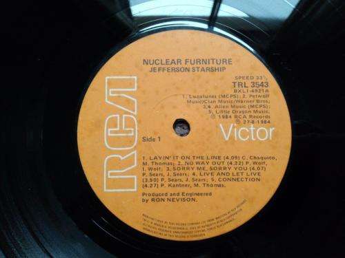 Jefferson Starship - Nuclear Furniture - Vinyl LP record - RCA - 1984 - EX