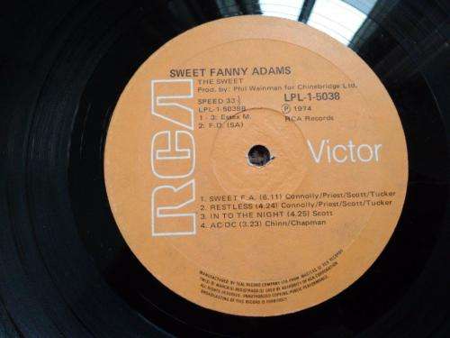 The Sweet - Sweet Fanny Adams - Vinyl LP record - RCA - 1974 - VG+