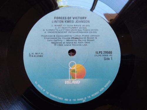 Linton Kwensi Johnson - Forces of Victory - Vinyl LP record - Island records - 1980 - VG+