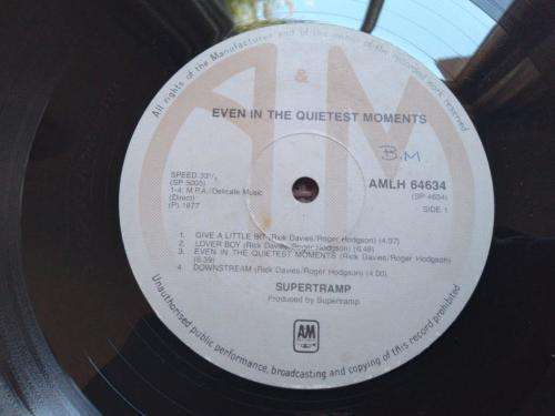 Supertramp - Even The Quietest Moments - Vinyl LP record - A&M Records - 1977 - VG+