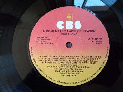 Pink Floyd - A Momentary Lapse of reason - Vinyl LP record - CBS - 1987 - VG+