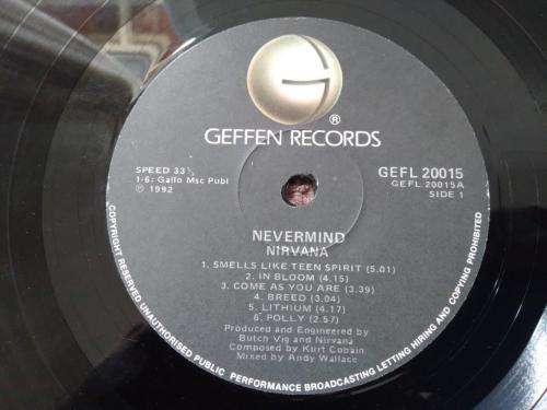 Nirvana - Nevermind - Vinyl LP record - 1992 - Geffen Records (GEFL20015) - EX