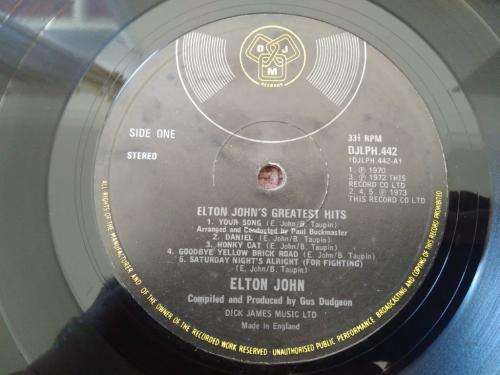 Elton John - Greatest Hits - Vinyl LP record - DJM - records - 1974 - EX