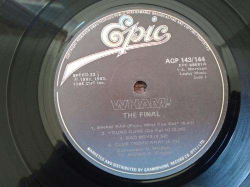 WHAM! - The Final - Double Vinyl LP record - Epic Records - 1986 - VG+