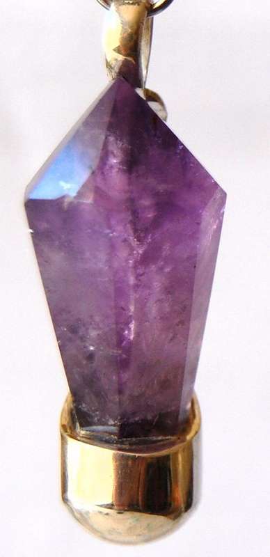 STUNNING AMETHYST CRYSTAL STERLING SILVER PENDANT