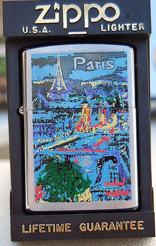ZIPPO LIGHTER - POLISHED CHROME - "PARIS"