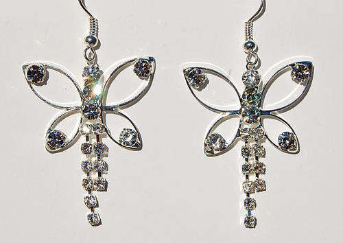 Sparkling Diamante butterfly earrings