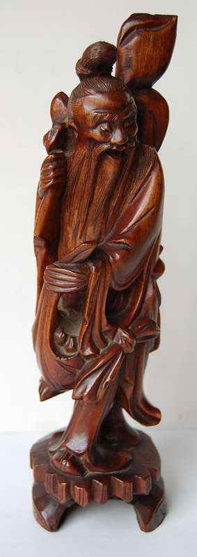 WOOD CARVING  CHINAMAN FIGURE