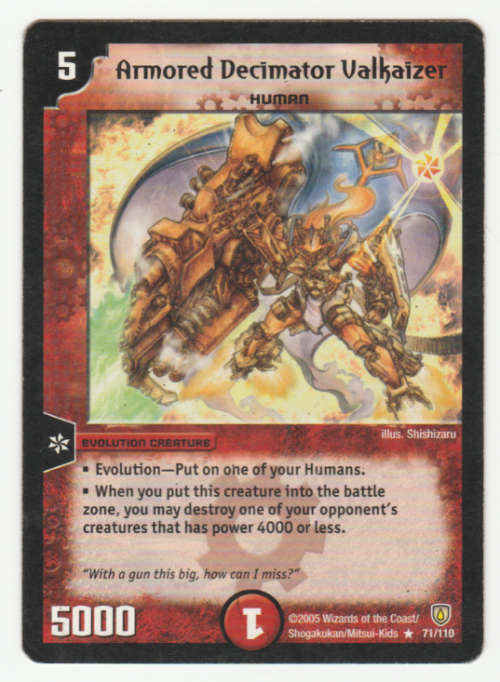 Duel Masters - Armored Decimator Valkaizer (Human) - Evolution Creature (Rare)