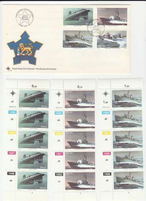 1982 RSA Naval base, Simonstown FDC 3.36 & Blocks