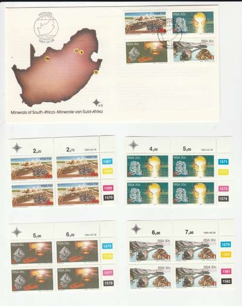 1984 RSA Strategic Minerals FDC 4.8 & Blocks