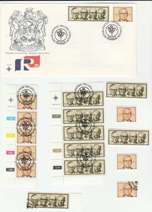 1981 RSA Republic Festival FDC 3.29 & Blocks