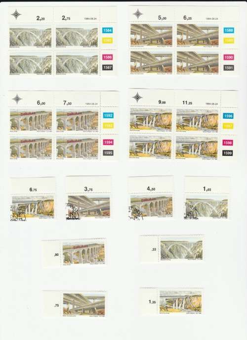 1984 RSA Bridges in South Africa FDC 4.9 & Blocks