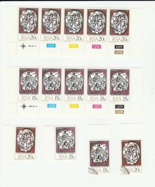 1980 RSA Official FDC 3.22: World Diamond Congress & Blocks
