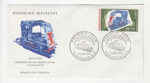 1974 Madagascar Premier Jour - Moto Lorry FDC