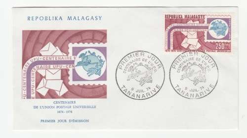 1974 Madagascar Premier Jour - Universal Post FDC