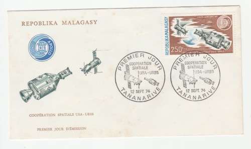 1974 Madagascar Premier Jour - USA URSS Satelite Corperation FDC
