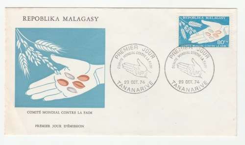 1974 Madagascar Premier Jour - Comite Mondial Contre La Faim FDC