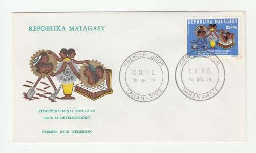 1974 Madagascar Premier Jour - Comittee of national population developement FDC