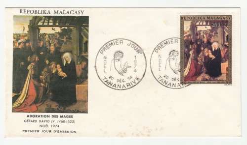 1974 Madagascar Premier Jour - Christmas, Noel 1974 FDC