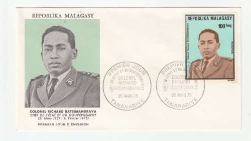 1975 Madagascar Premier Jour - Colonel Richard Ratsimandrava FDC