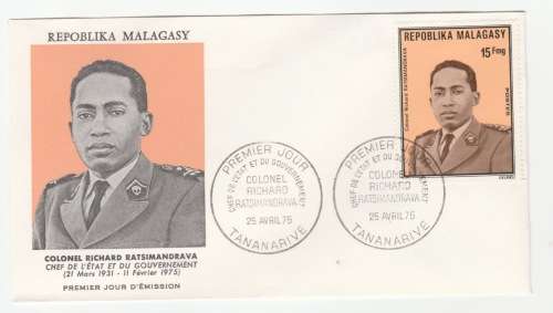 1975 Madagascar Premier Jour - Colonel Richard Ratsimandrava FDC