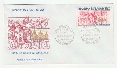 1975 Madagascar Premier Jour - Sauver Le Temple De Borobudur FDC