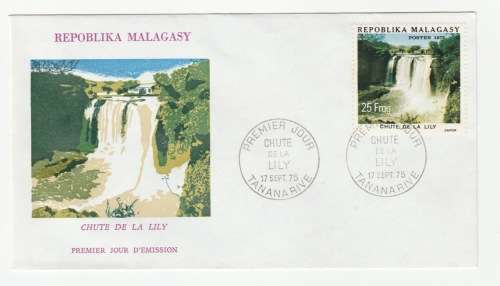 1975 Madagascar Premier Jour - Chute De La Lily FDC