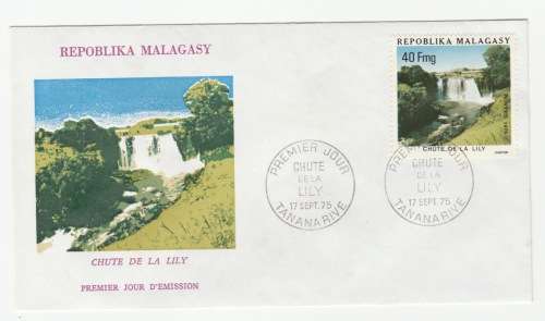 1975 Madagascar Premier Jour - Chute De La Lily FDC