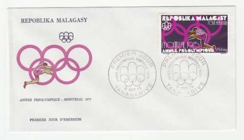 1975 Madagascar Premier Jour - Olympics 1975 FDC