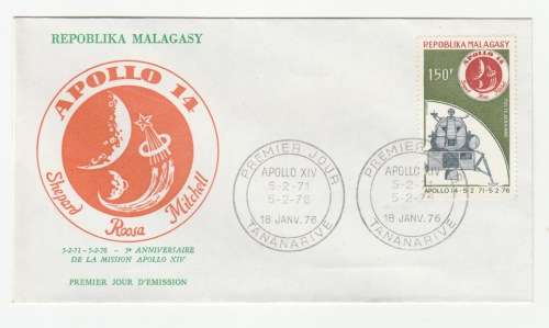 1975 Madagascar Premier Jour - Lunar mission: Apollo FDC