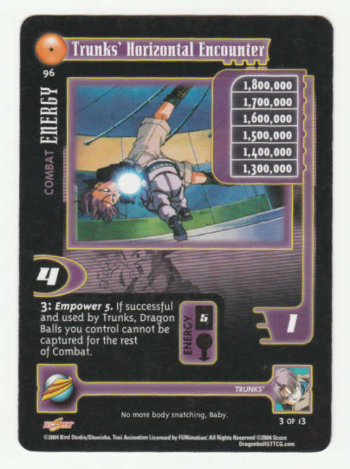 Dragon Ball GT - Trunks - Trunks' Horizontal Encounter/Combat Energy (3/13) Common / Baby Saga