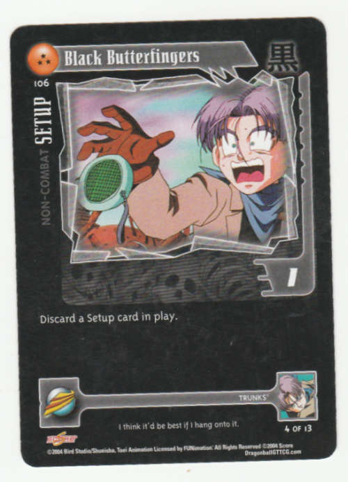 Dragon Ball GT - Trunks - Black Butterfingers/Non-Combat Setup (4/13) Uncommon / Baby Saga