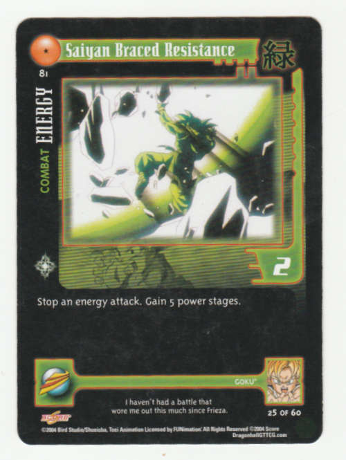 Dragon Ball GT - Goku - Saiyan Braced Resistance/Combat Energy (25/60) Common / Baby Saga