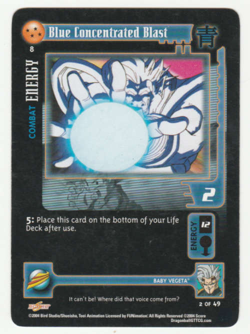 Dragon Ball GT - Baby Vegeta - Blue Concentrated Blast/Combat Energy (2/49) Fixed Card / Baby Saga