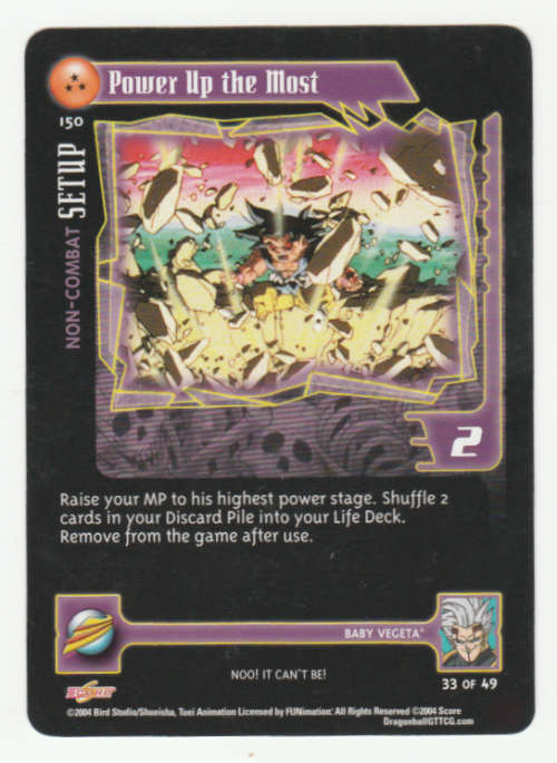 Dragon Ball GT - Baby Vegeta - Power Up the Most/Non-Combat Setup (33/49) Uncommon / Baby Saga