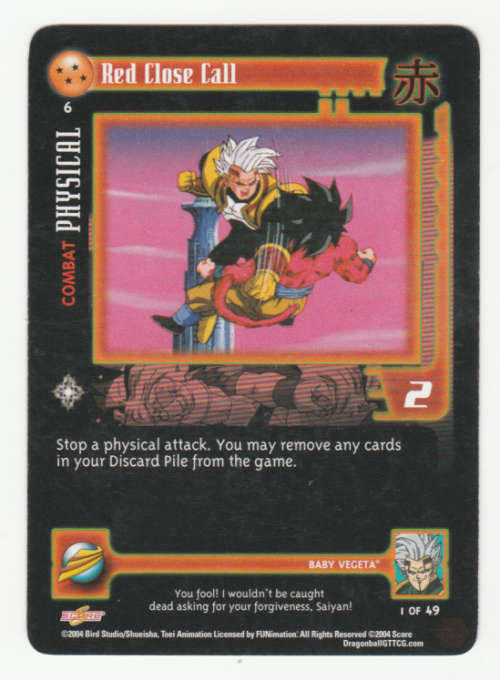 Dragon Ball GT - Baby Vegeta - Red Close Call/Combat Physical (1/49) Fixed Card / Baby Saga