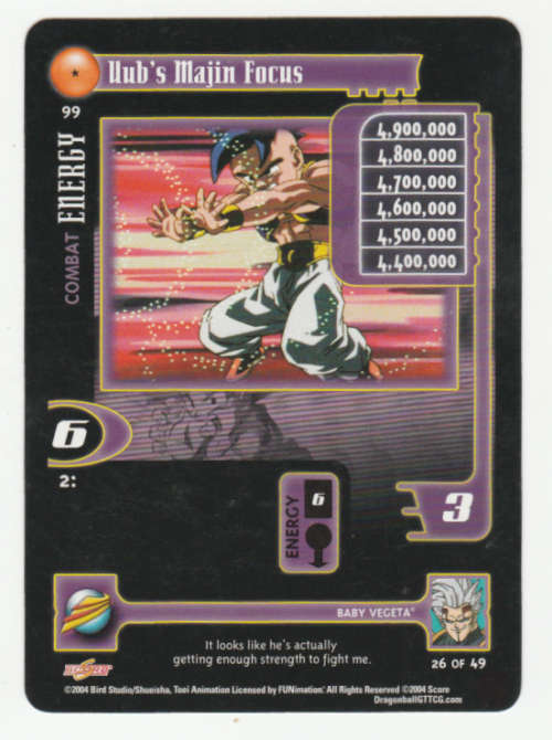 Dragon Ball GT - Baby Vegeta - Uub's Majin Focus/Combat Energy (26/49) Common / Baby Saga