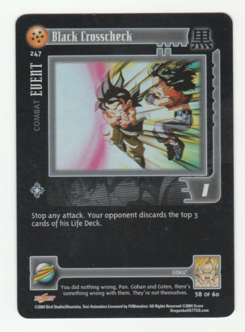Dragon Ball GT - Goku - Black Crosscheck/Combat Event (58/60) - FLAT FOIL Ultra rare / Baby Saga