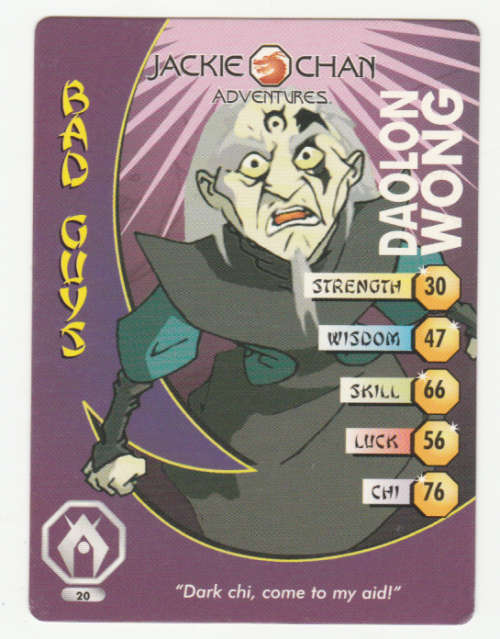 Jackie Chan Adventures - Daolong Wong Card 20 Daolon Wong - Regular Card