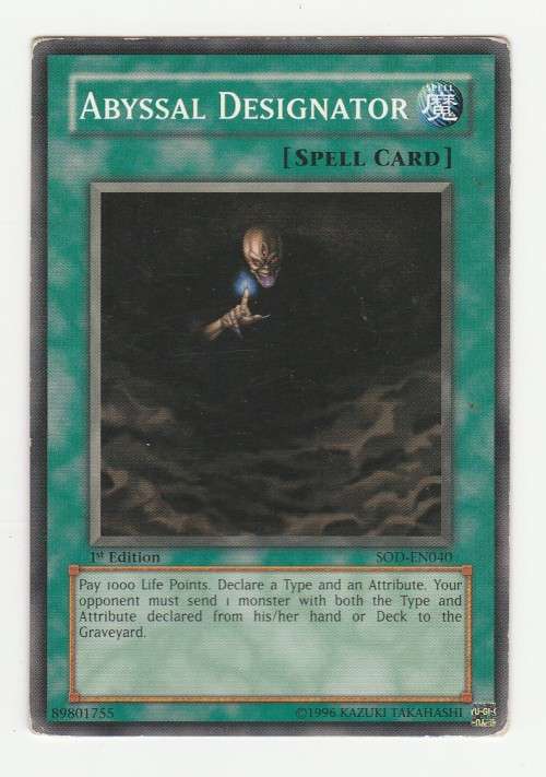 Yu-Gi-Oh! - Abyssal Designator - Soul of The Duelist (SOD-EN040) - FIRST EDITION Short Print