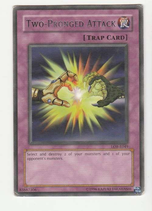 Yu-Gi-Oh! - Two-Pronged Attack - Legend of Blue Eyes White Dragon (LOB-E049) Rare
