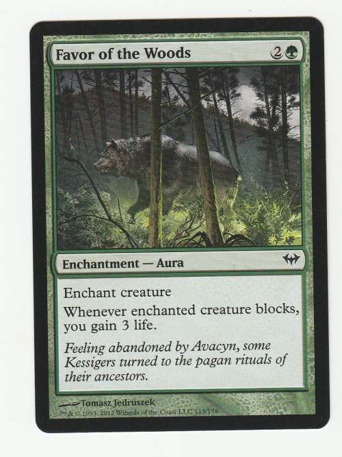 Magic the Gathering 1993-2012 (NM) - Favor of the Woods - Dark Ascension