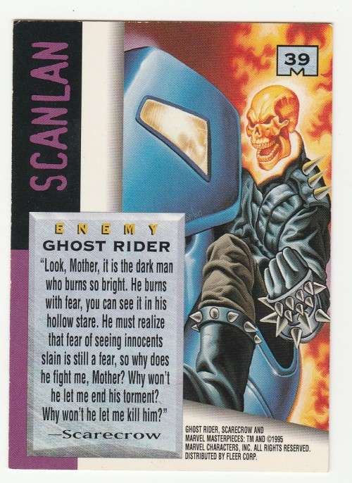 1995 Fleer Marvel Masterpieces  - Ghost Rider 39 - Enemy - Scanlan