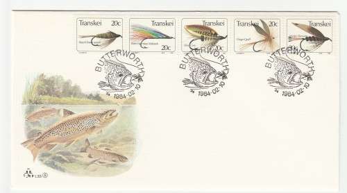 1984 Transkei Fishing Flies FDC 1.33.5 Starting March brown nymph