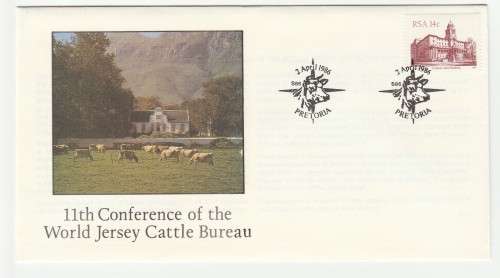 1986 RSA 11th International Conference of the World Jersey Cattle Bureau Commemorate FDC