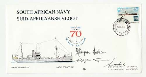 1992 RSA The South Africa Navy 70 Years FDC 637/2000 Commemorate FDC