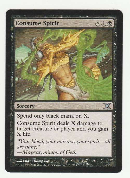 Magic the Gathering 1993 - 2007 (NM) - Consume Spirit - Uncommon - Tenth Edition